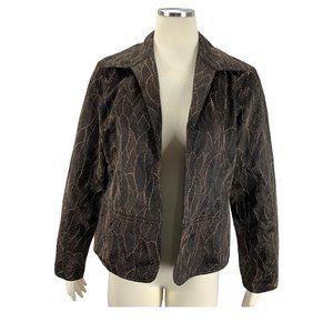 Chico's 1 M Gold Leaf Blazer Jacket Career Busines